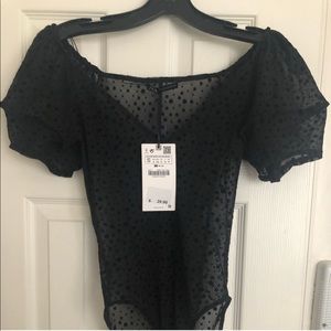 Zara Swiss Dot Bodysuit
